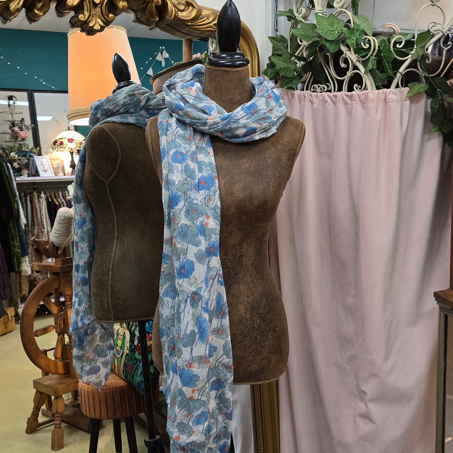Cotton Poppy Scarf - Blue