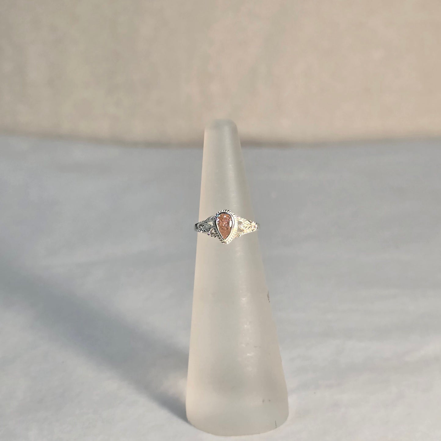 Girls Pink Sterling Silver Ring