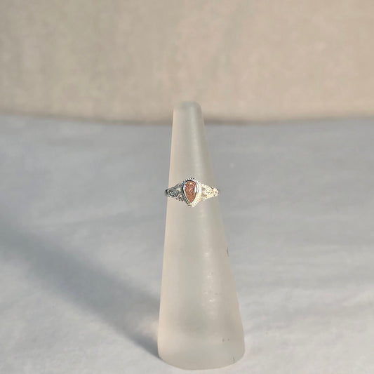 Girls Pink Sterling Silver Ring