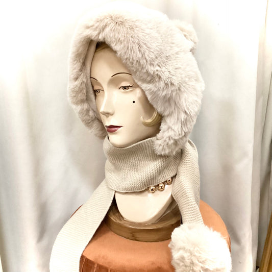 Riding Hood Beanie and Tassle - Cream