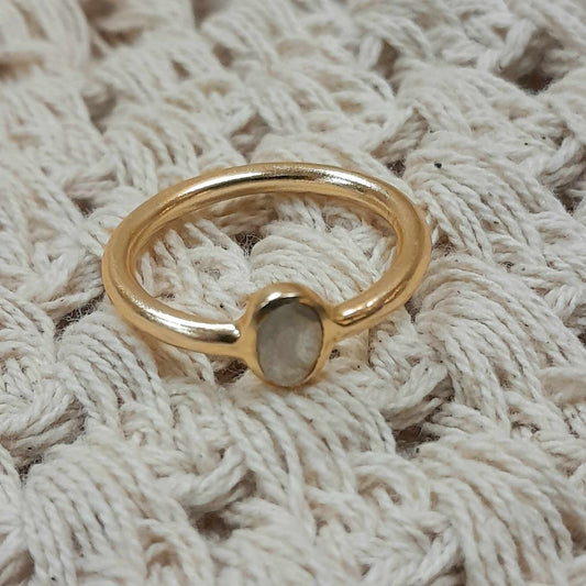 Gold Plated Labradorite Ring