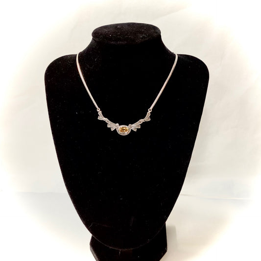 Sterling Silver and Citrine Necklace