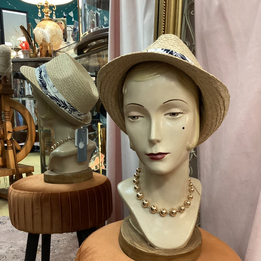 Small Straw Hat with Band