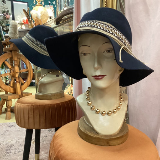 Navy Wool Hat