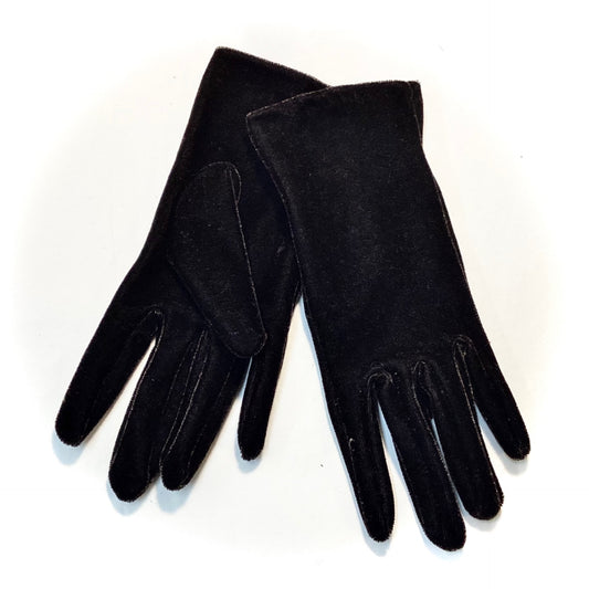 Plain Black Suede Gloves