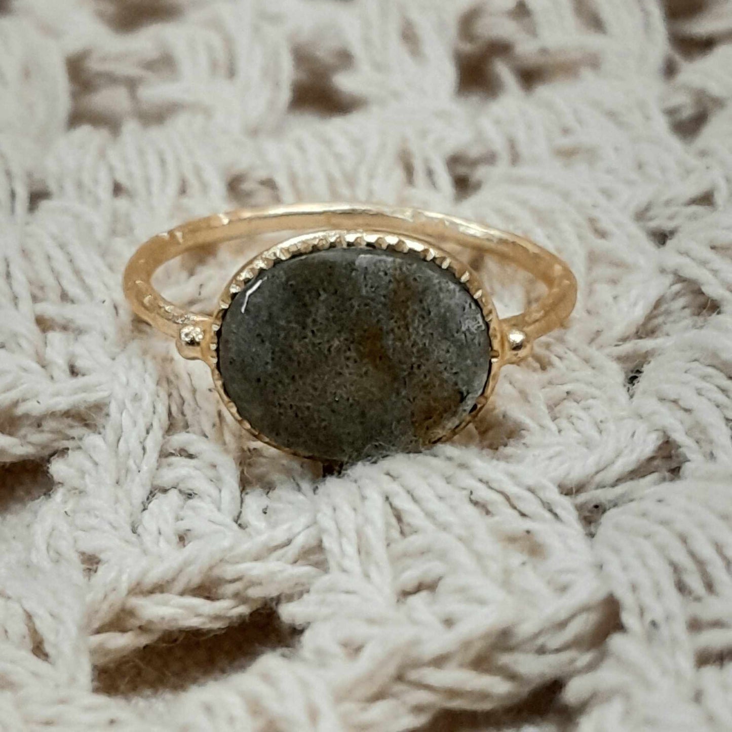 Gold Plated Labradorite Ring