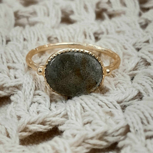 Gold Plated Labradorite Ring