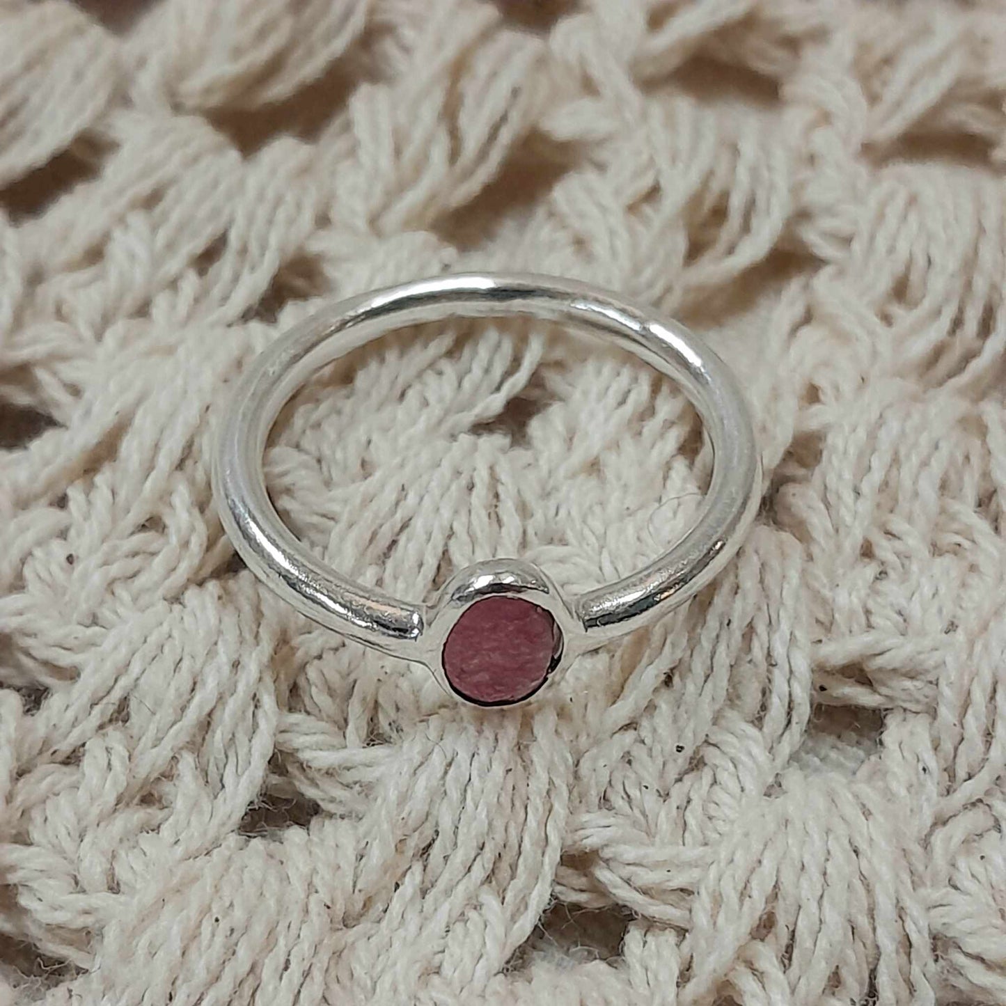 Silver Plated Rose Quartz Ring