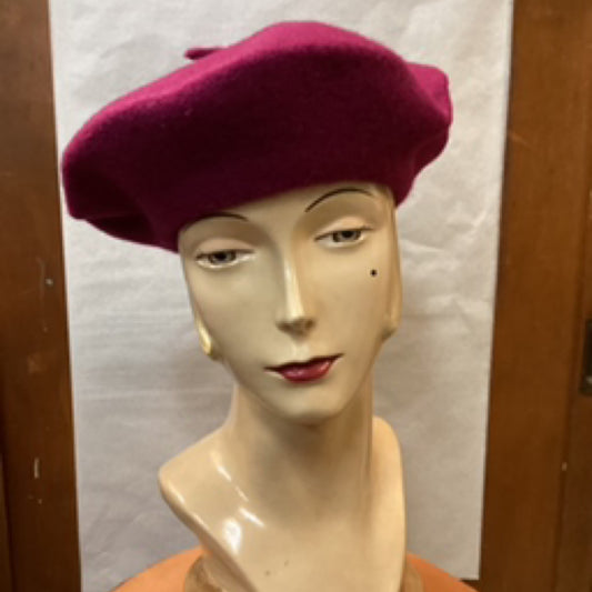 Wool Beret Lilac Red