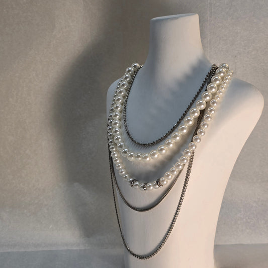 Silver and Pearl Necklace