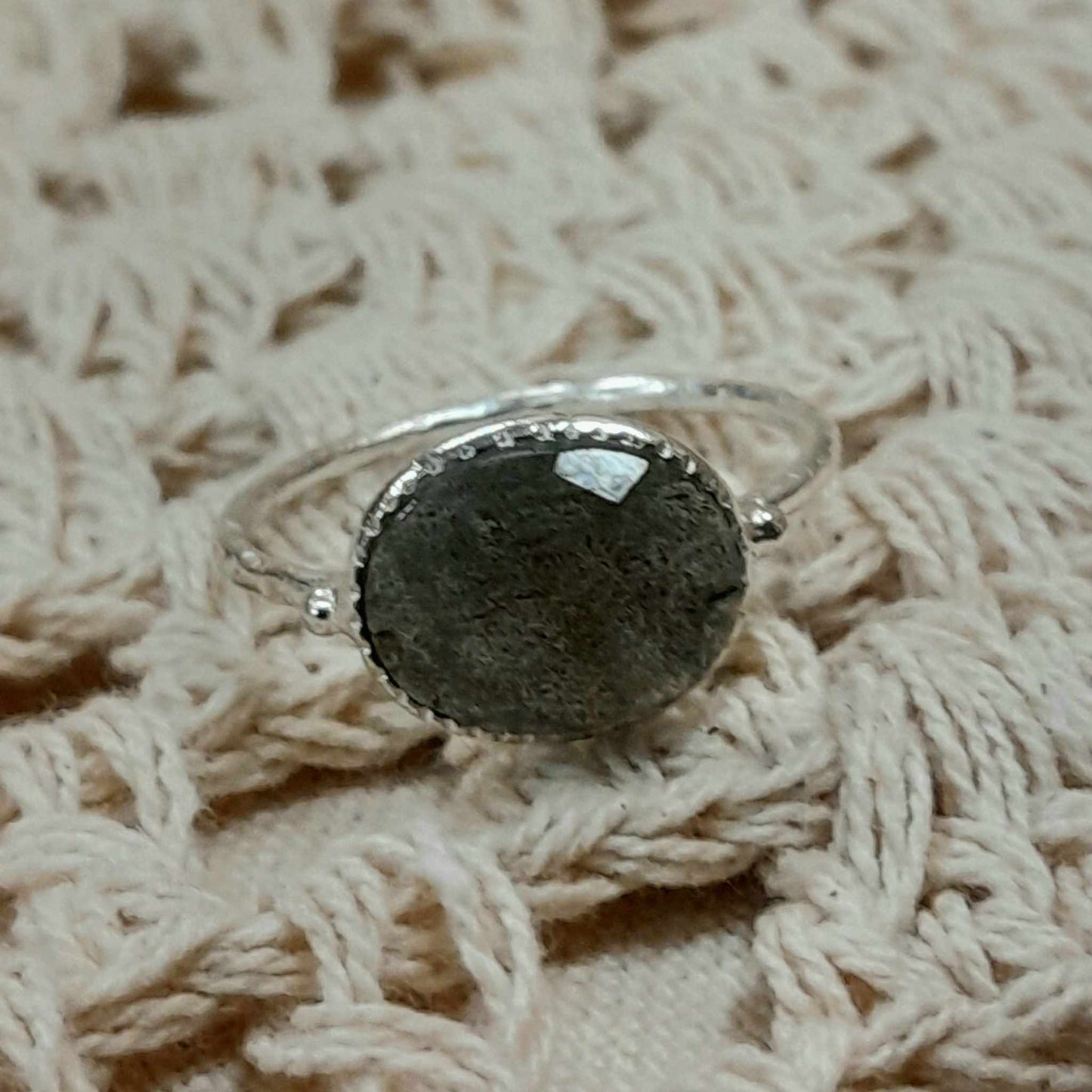 Silver Platin Labradorite Ring