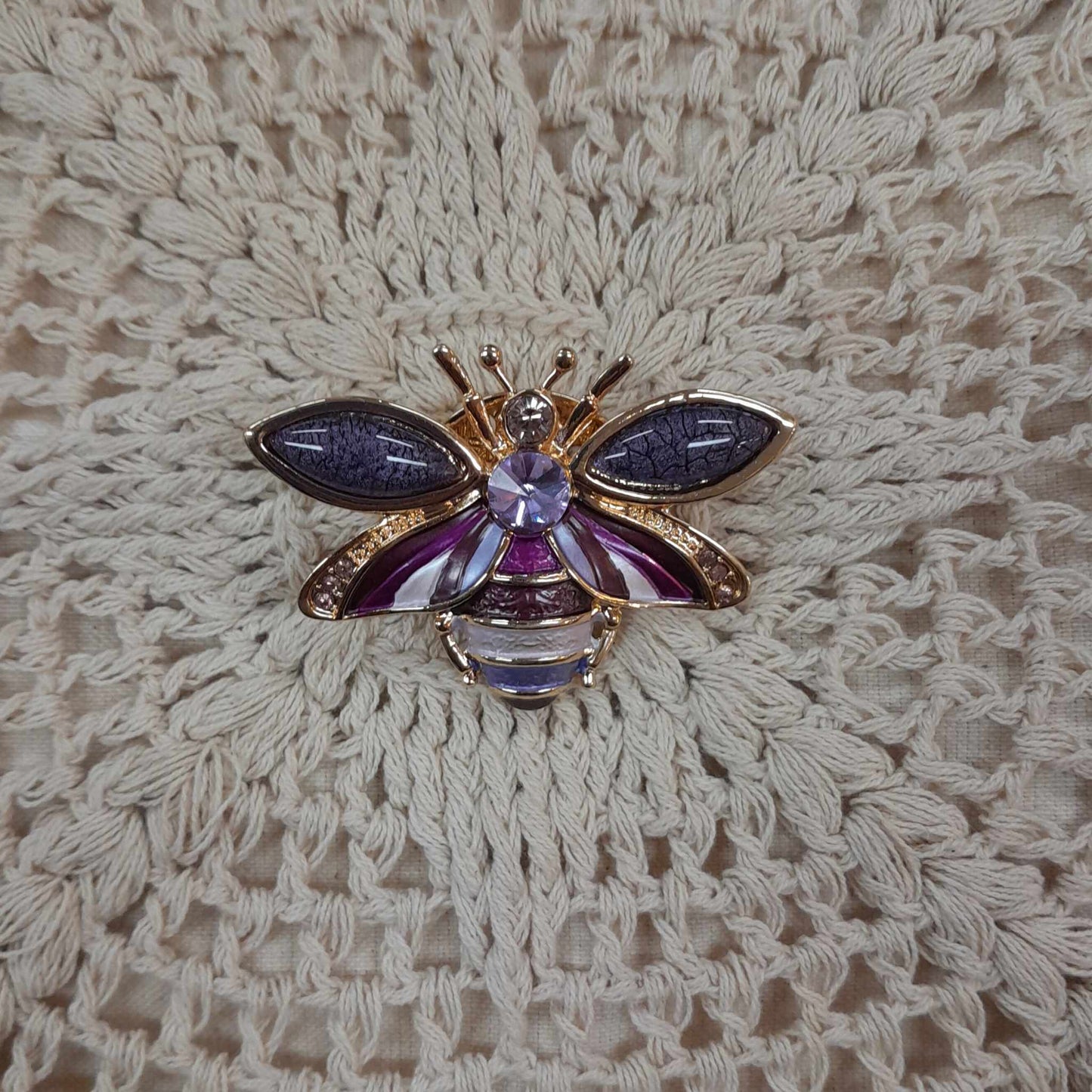 Crystal Butterfly Magnet Brooch