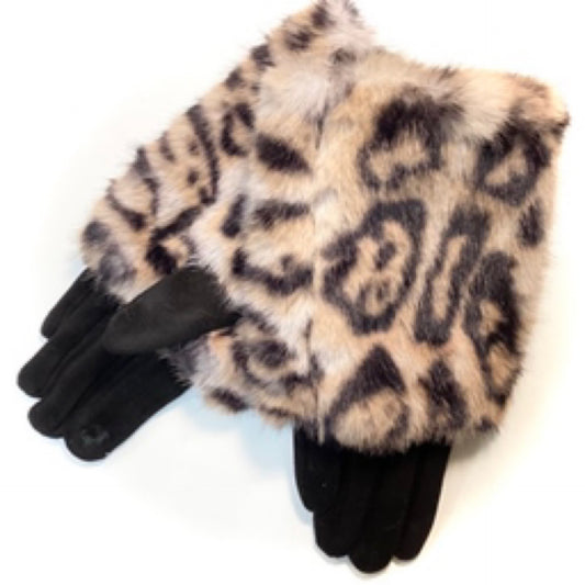 Leopard Print ivory Gloves