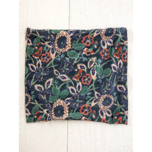 Boho Bandeau Bandana Half Navy Floral