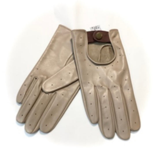 Latte Leather Driving Gloves