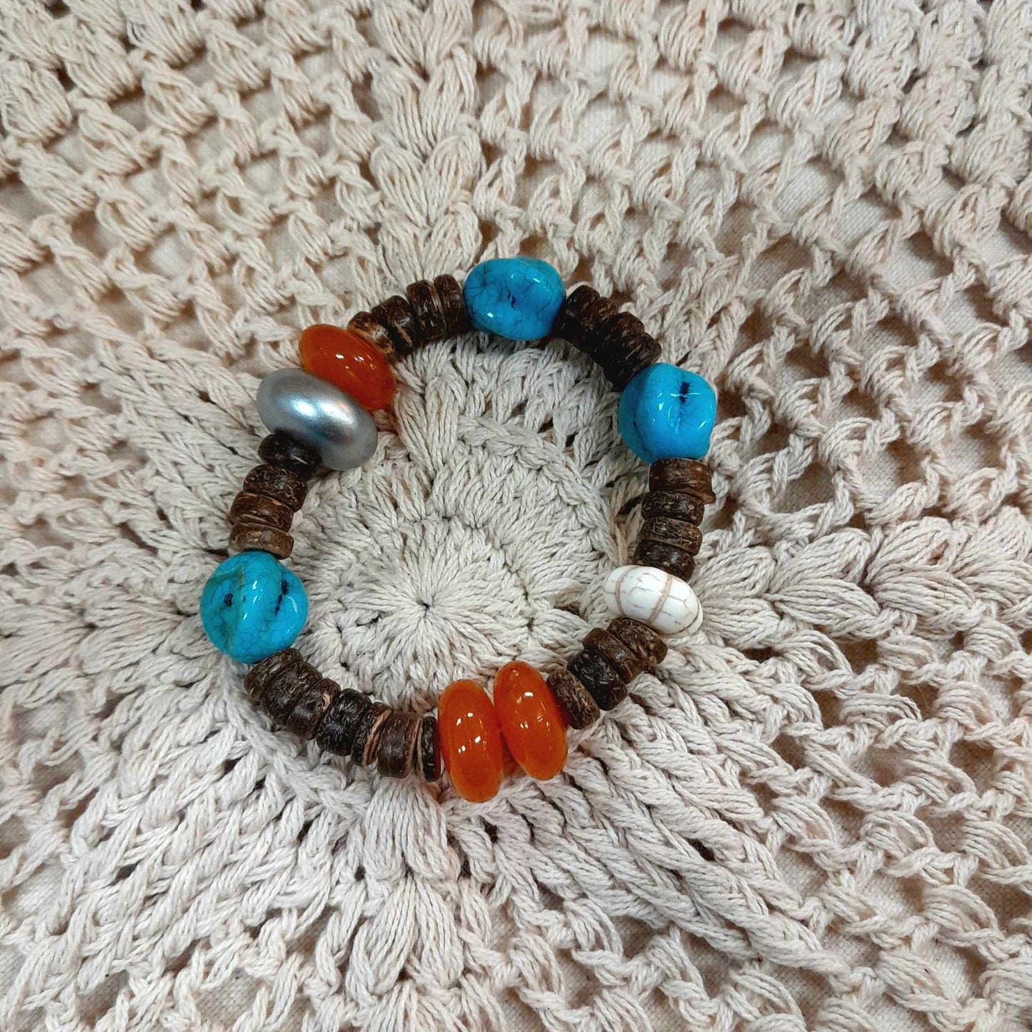 Zen Bracelet in orange and turquoise