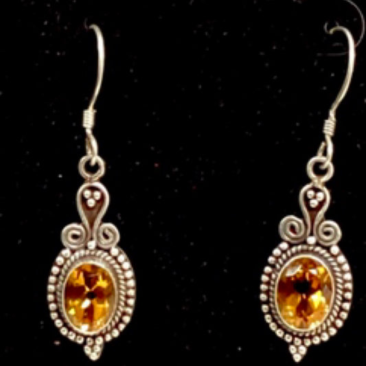Sterling Silver and Citrine Earrings