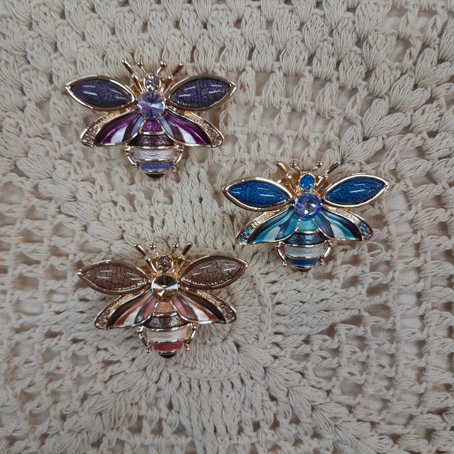 Crystal Butterfly Magnet Brooch