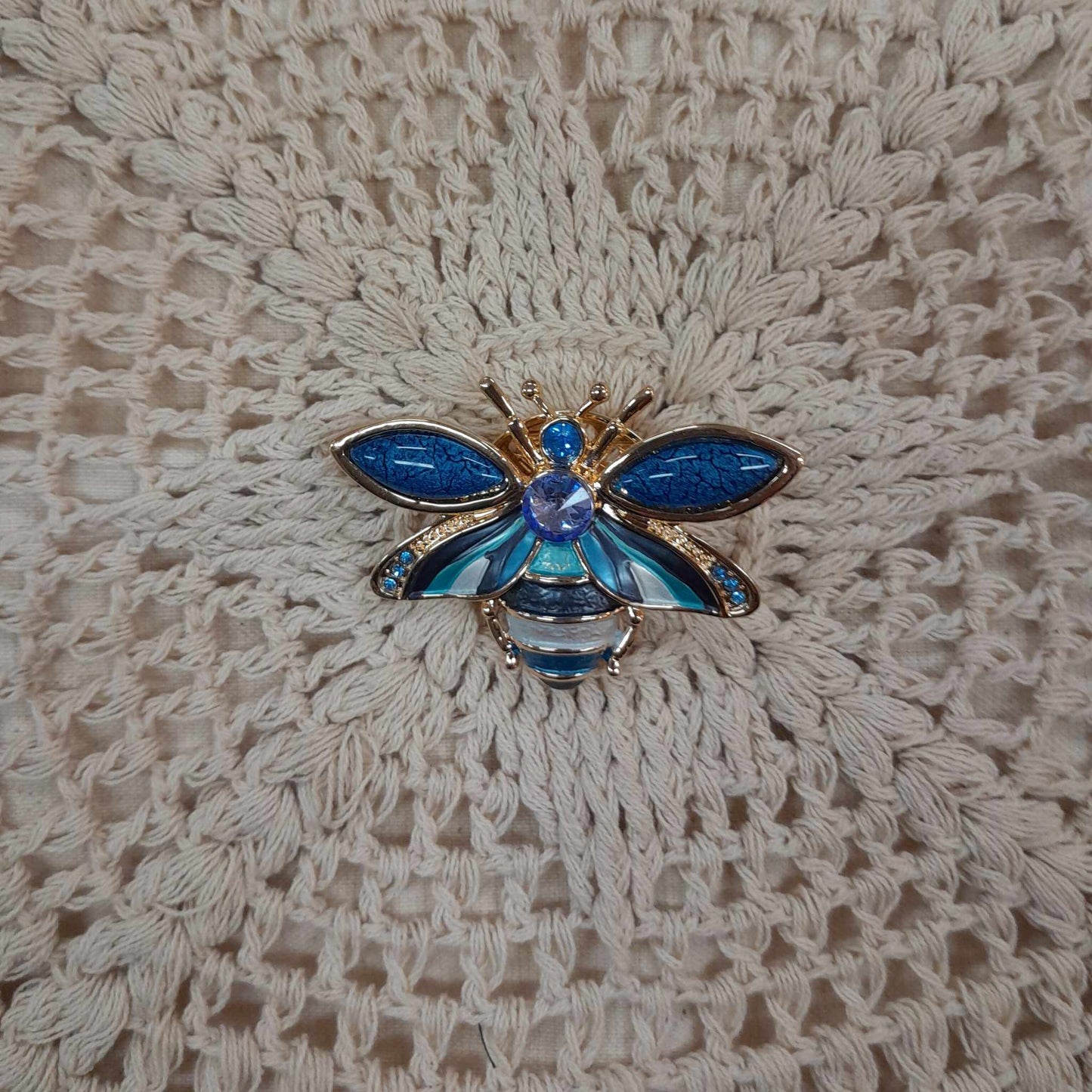 Crystal Butterfly Magnet Brooch