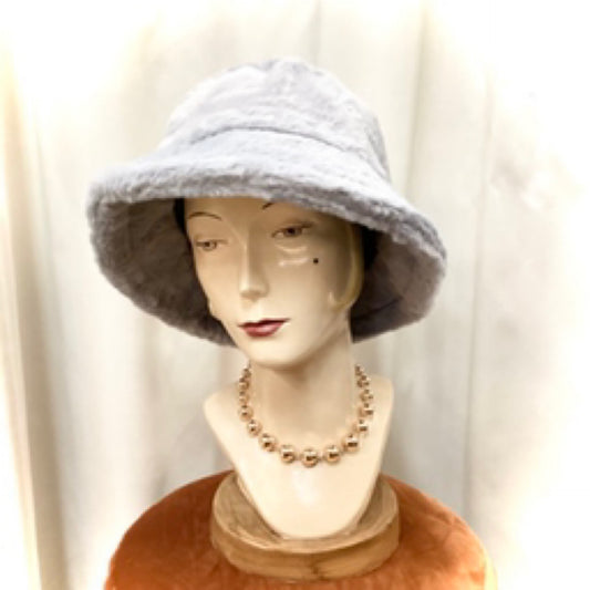 Fluffy Bucket Hat - Grey