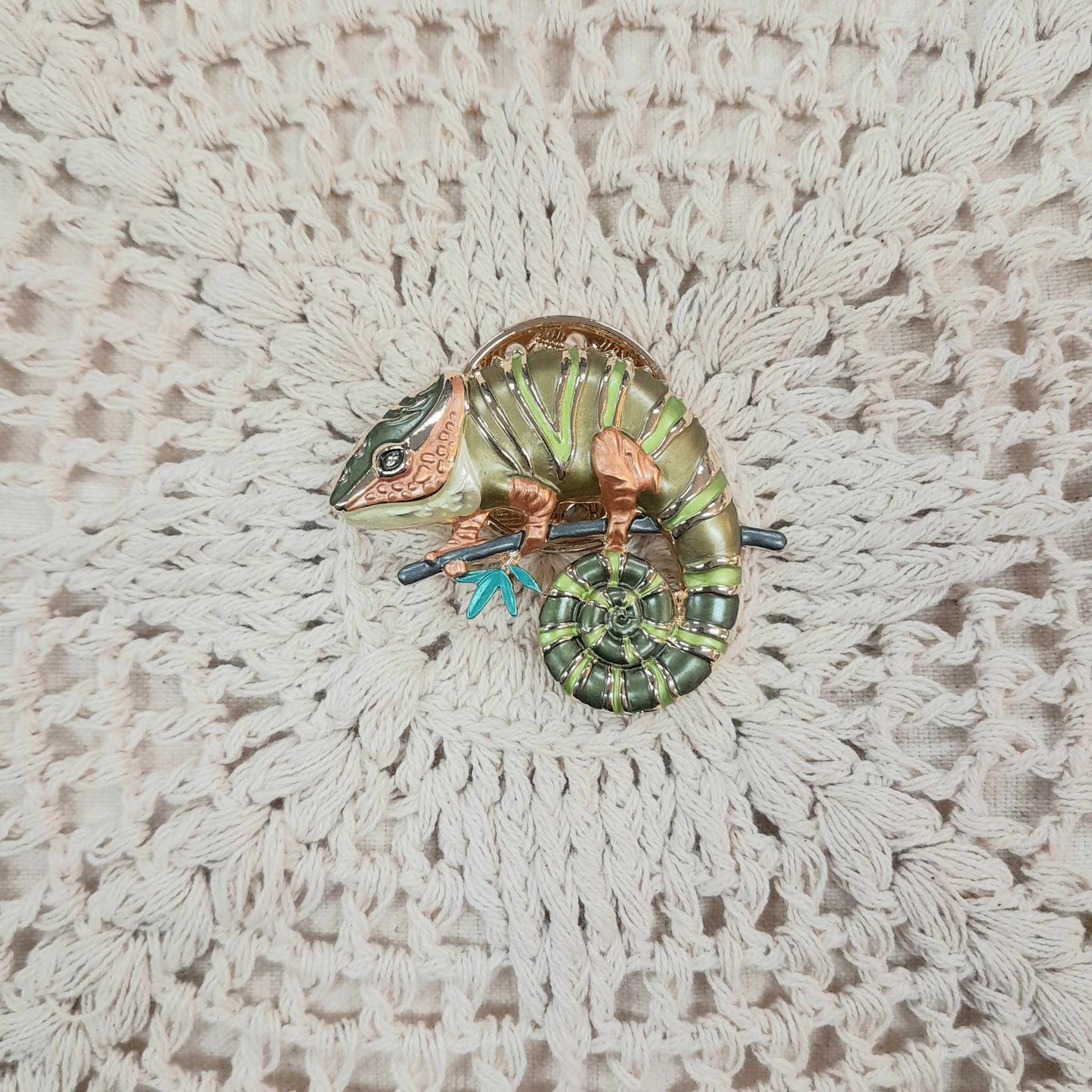 Crystal Chameleon Brooch