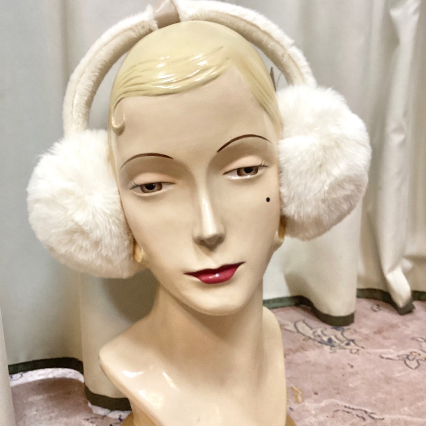 Fluffy White Ear Warmers