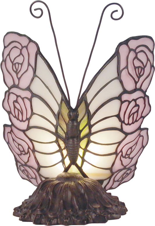 Pink Rose Butterfly Lamp