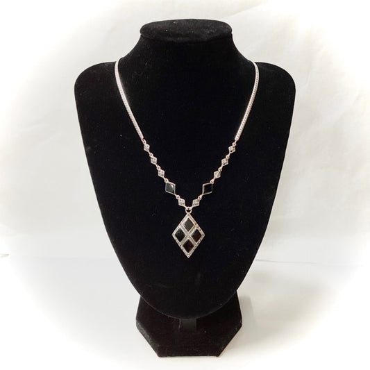 Stunning Black Onyx and Sterling Silver Necklace