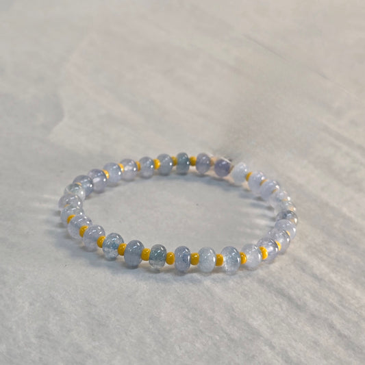 Pale Blue and Yellow Beaded Bracelet
