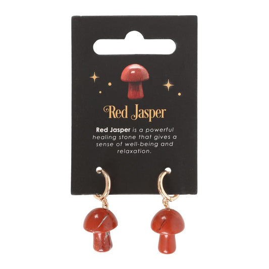 Mushroom Earrings - Red Jasper