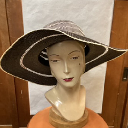 Black and White Large Brim Summer Hat