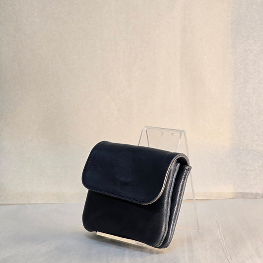 Leather Purse Wallet Navy
