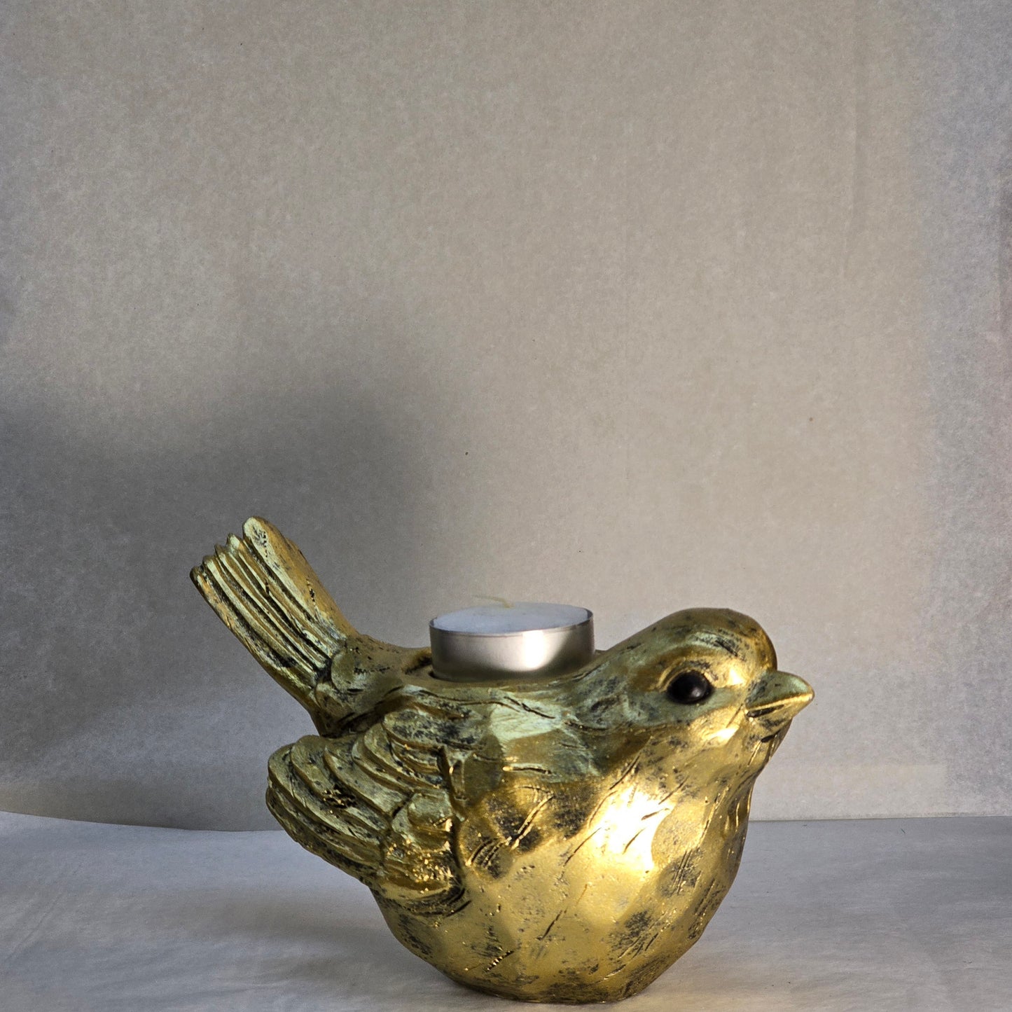Gold Bird Tea Light Holder