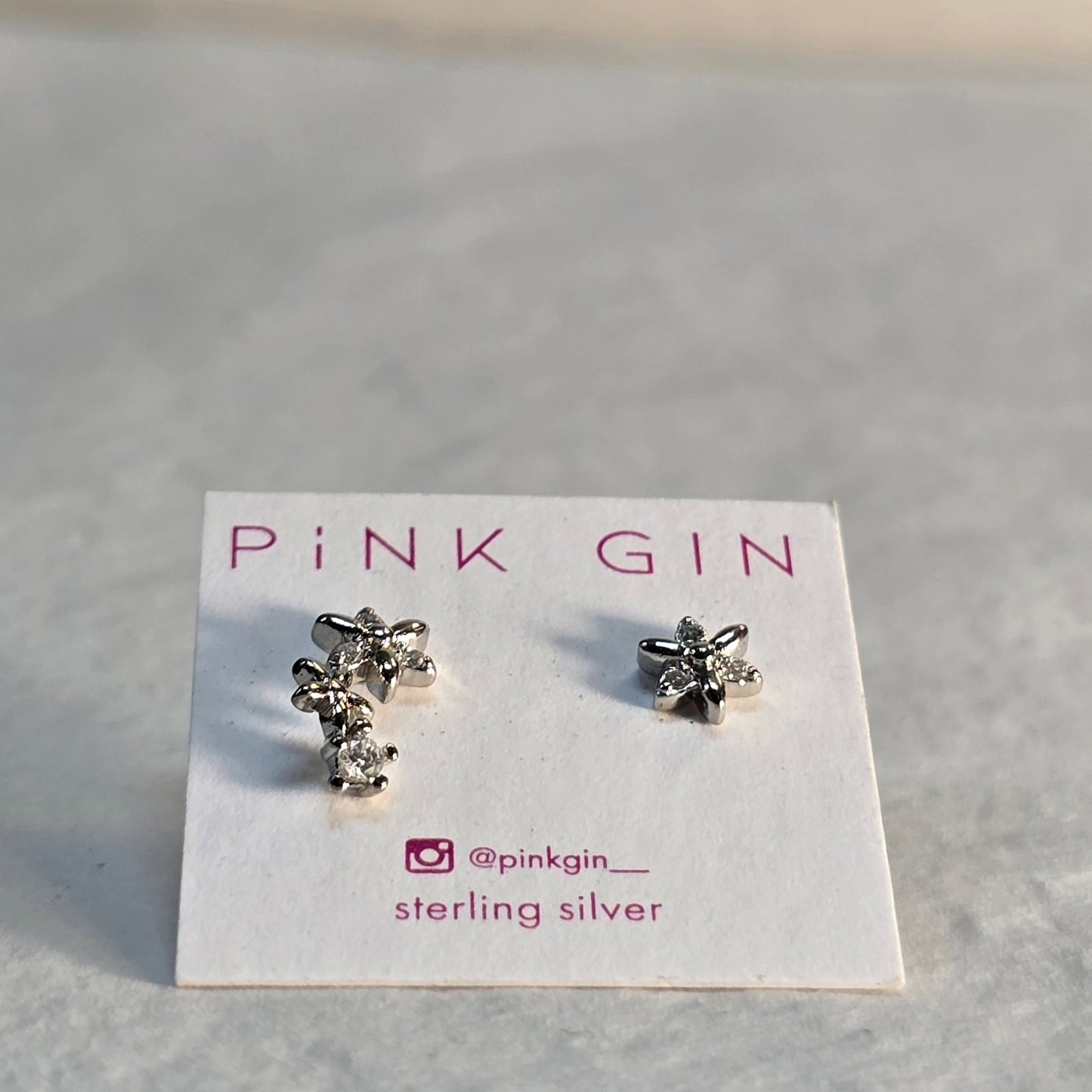 PG Tiny Silver Flower Studs