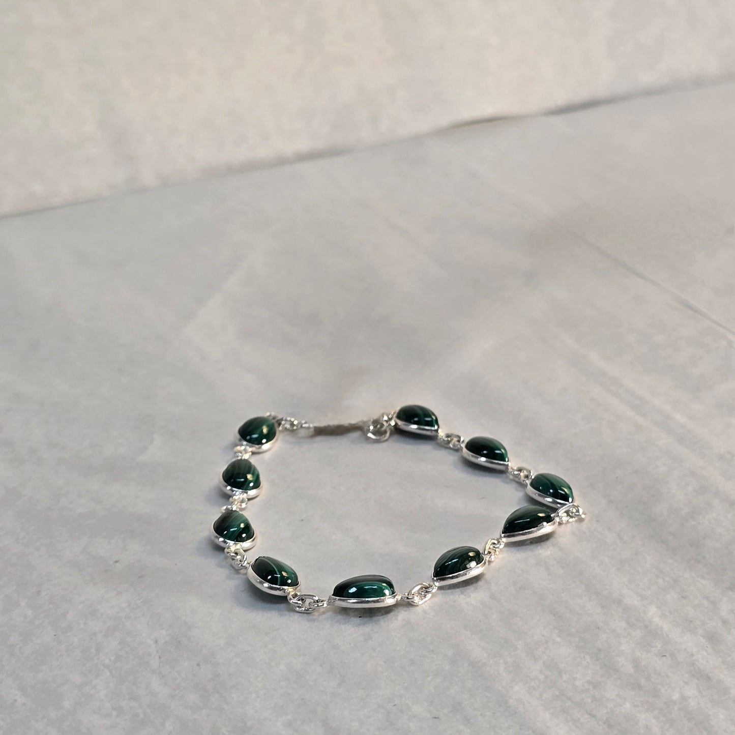 Sterling Silver and Malachite Bracelet