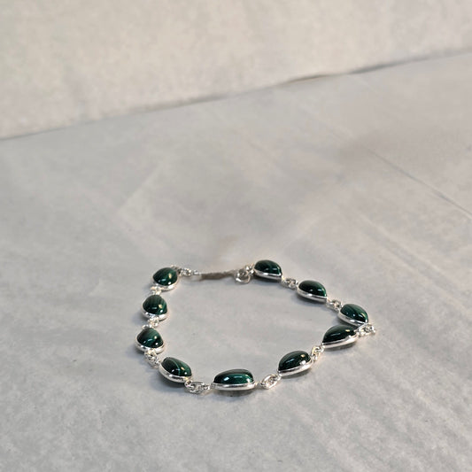 Sterling Silver and Malachite Bracelet