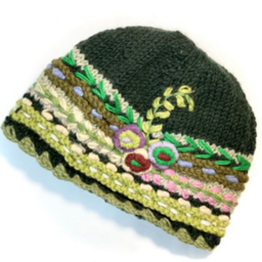 Wool Beanie Dark Green