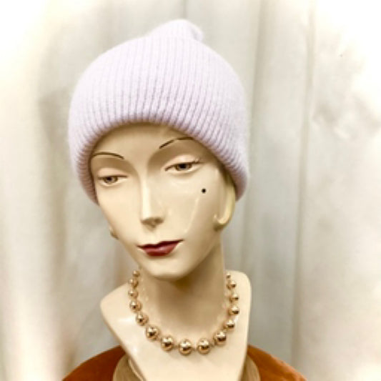 Angora Mix Beanie - Lilac