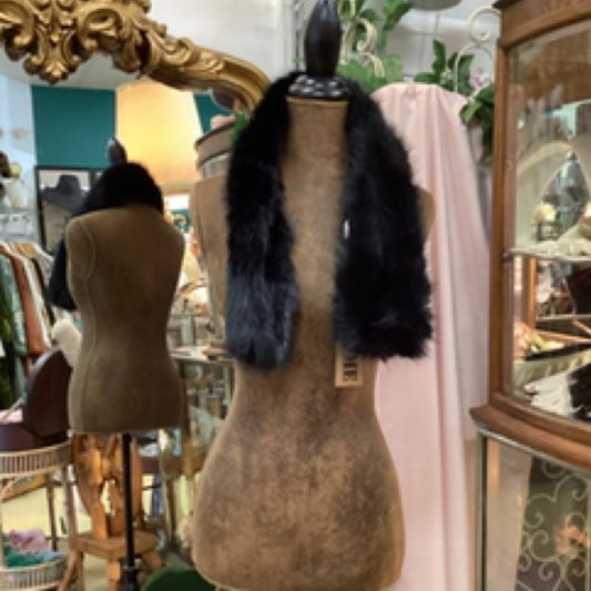 Fake Fur Scarf - Black