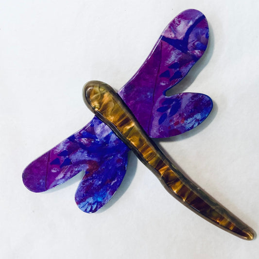 Dragonfly Brooch - Purple Artwork