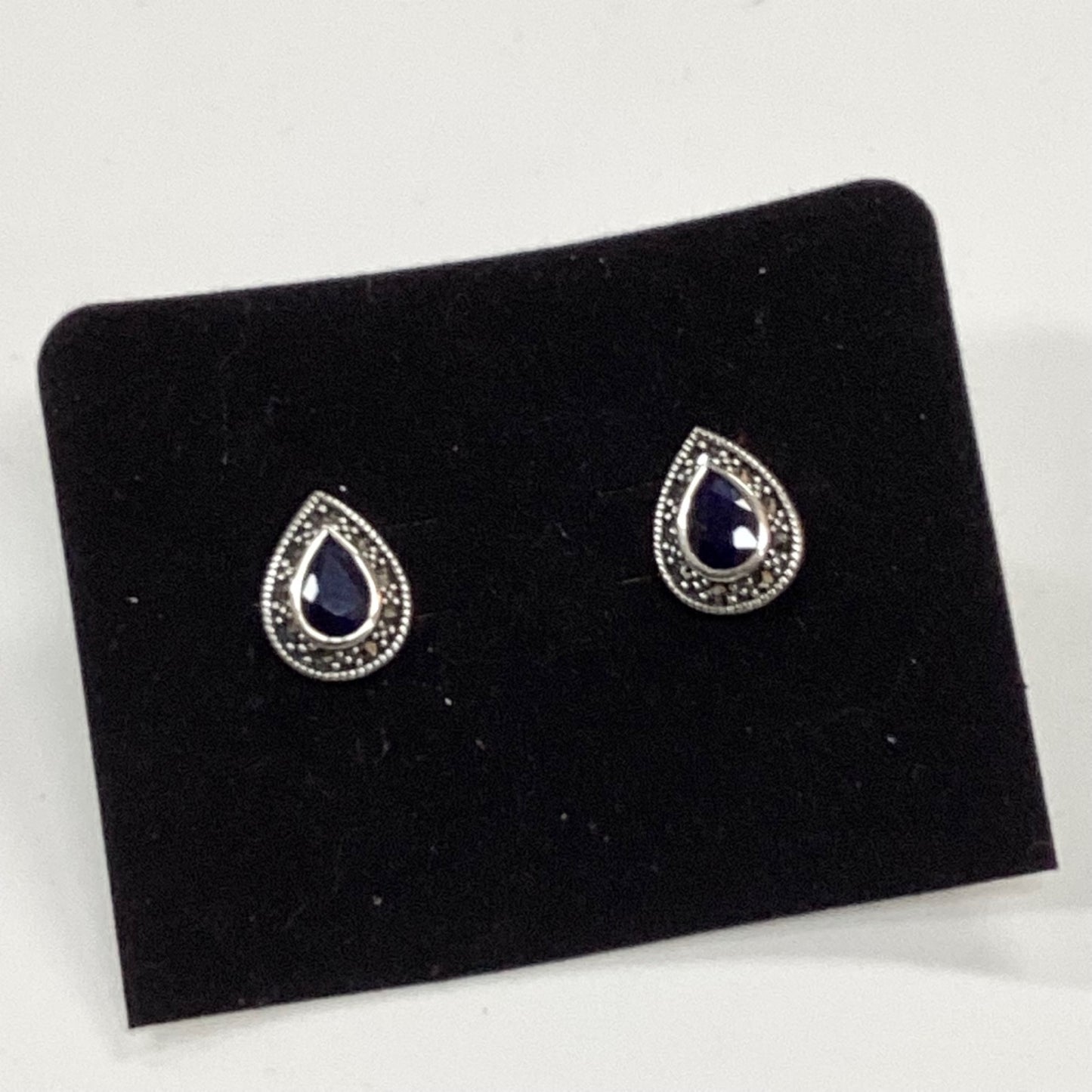 Sterling Silver and Sapphire Earrings